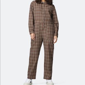 Brand New BRIXTON MERSEY Checked Zip Up COVERALL Size Small